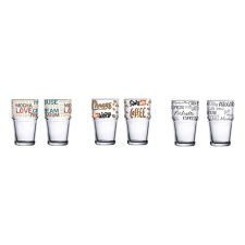 SOLMAZER Iris mintás üveg pohár 345ml, mocha, espresso vagy coffee minta 131605-002 bögrék, csészék