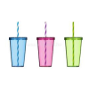 SOLMAZER IRIS Mix Coloured pohár szívószállal 660ml, kék, rózsaszín vagy zöld színű 161447-000P (161447-000P)