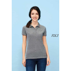 SOLS Póló Sols galléros női rövid ujjú női (180g/m2) heather light jeans, XL