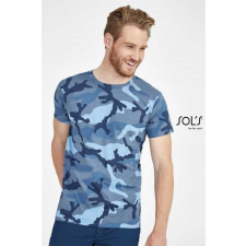 SOLS Póló Sols kereknyakú férfi (100%pamut 150g/m2) blue camo, L munkaruha