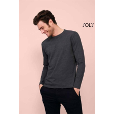 SOLS Póló Sols kereknyakú férfi hosszú ujjú (100%pamut) grey melange, M munkaruha