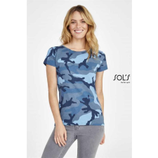 SOLS Póló SolS kereknyakú férfi női (100%pamut 150g/m2) blue camo, M munkaruha