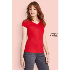 SOLS Póló Sols Moon női v-nyakú (100%pamut 150g/m2) red, M
