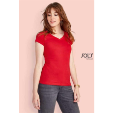 SOLS Póló Sols Moon női v-nyakú női (100%pamut 150g/m2) grey melange, XL
