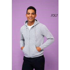 SOLS Pulóver Sols férfi kapucnis cippzáras férfi, black, 2XL munkaruha