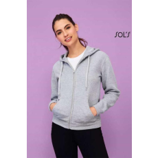 SOLS Pulóver Sols női kapucnis cippzáras női, black, XL