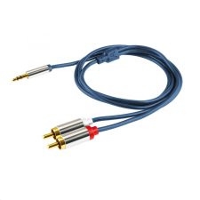 Somogyi Jack 3.5mm sztereo csatlakozó - 2 RCA csatlakozó 1m kábel, fém csatlakozó (A 49-1M) (Somogyi A 49-1M) kábel és adapter