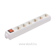 Somogyi NV 06K hálózati elosztó, 6 aljzat, szerelhető kábel és adapter