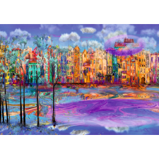  SONER mágneses radiátor takaró színes város mintával 60x120 cm dekorburkolat