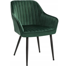 Songmics Bársony huzatú fotel karfával, 120 kg teherbírás, 63x60x85 cm, zöld bútor