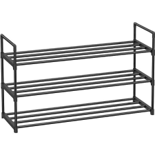 Songmics Cipőtartó, háromszintes, fém, fekete, 30 × 92 × 54 cm, 30 × 92 × 54 cm bútor