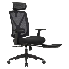 Songmics Ergonomikus irodai szék lábtartóval, maximális terhelés 150 kg, fekete forgószék