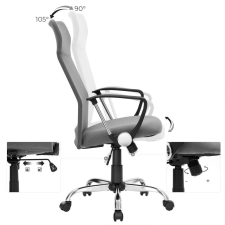 Songmics Ergonomikus Irodai Szék Szürke Szövet Párnázott Üléssel forgószék