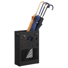 Songmics Esernyőtartó fém téglalap alakú kivehető vízcsepp tálcával, fekete bútor