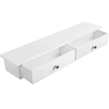 Songmics Falipolc 2 fiókkal, MDF, fehér, 65x15x10 cm (H x Sz x Ma) bútor