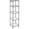 Songmics Fürdőszobai polc 30x30x123,5 cm, bővíthető fém tároló állvány, fekete