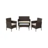 Songmics GGF004K05 Kerti Bútor Szett PE Polyrattan Barna-Taupe