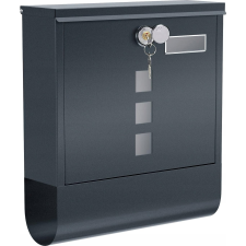 Songmics Modern Postaláda Újságtartóval, Antracitszürke (GMB052G01 XXX) postaláda