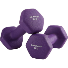 Songmics Neoprén súlyzók csúszásmentes fogantyúval 2 x 2 kg, lila kézisúlyzó