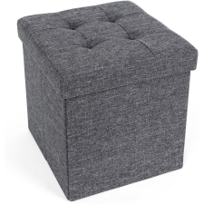 Songmics Összecsukható puff, ülés pad tárolóval, sötétszürke | SONGMICS bútor