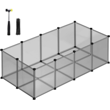 Songmics Pet toll, műanyag, DIY, konfigurálható, 143x73x46cm, szürke szállítóbox, fekhely kutyáknak