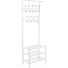 Songmics Ruhafogas, Ruhaállvány cipőtárolóval 187 cm, fehér bútor