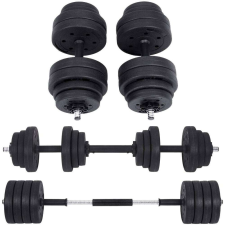 Songmics Súlyzókészlet, extra súlyzó rúddal, 30 kg, fekete kézisúlyzó
