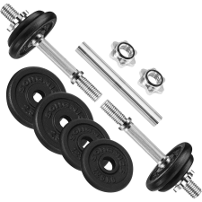 Songmics Súlyzókészlet, Öntöttvas állítható, extra súlyzó rúddal, 20 kg kézisúlyzó
