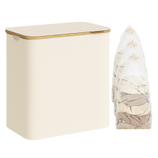 Songmics Szennyestartó Oxford szövet, 150L, kivehető hálós zsák, bambusz fogantyú krémfehér bútor