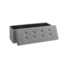 Songmics Tároló pad / tároló puff - Vasagle Loft - 110 x 38 cm - világos szürke bútor