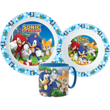 Sonic, a sündisznó étkészlet, micro műanyag szett bögrével 265 ml babaétkészlet