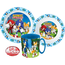 Sonic, a sündisznó étkészlet, micro műanyag szett bögrével 350 ml babaétkészlet