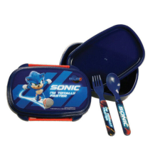 Sonic a sündisznó Faster szendvicsdoboz + evőeszköz szett babaétkészlet