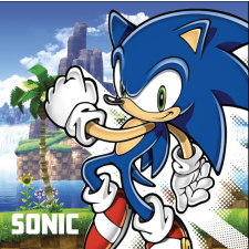 Sonic a sündisznó Island kéztörlő, arctörlő, törölköző 30x30cm lakástextília