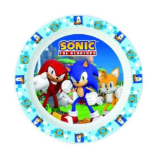 Sonic, a sündisznó műanyag lapostányér - 22 cm tányér és evőeszköz