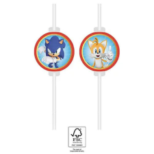 Sonic, a sündisznó Sonic a sündisznó Sega papír szívószál, 4 db-os szett FSC party kellék