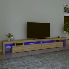  Sonoma tölgy színű TV-szekrény LED-lámpákkal 290x36,5x40 cm bútor