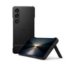 Sony Xperia 1 VI fekete tok állvánnyal tok és táska