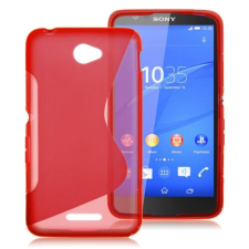 Sony Xperia E4 E2105, Szilikon tok, S-Case, piros tok és táska
