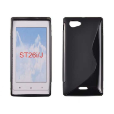 Sony Xperia J ST26i, Szilikon tok, S-Case, fekete tok és táska