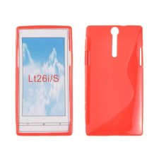 Sony Xperia S LT26i, Szilikon tok, S-Case, piros tok és táska