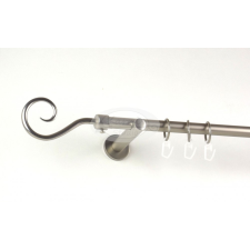  Sopron nikkel-matt színű 1 rudas fém függönykarnis szett modern tartókkal karnis, függönyrúd