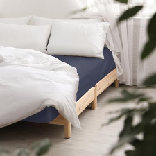  Sötét tenger kék pamutszatén gumis lepedő 140*200 lakástextília