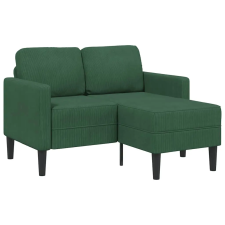  sötét zöld vászon 2 üléses kanapé L-alakú kanapéval 125 cm bútor