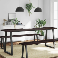  sötétbarna kezelt tömör asztallap 220x60x(2-6) cm bútor
