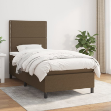 sötétbarna szövet rugós ágy matraccal 80 x 200 cm ágy és ágykellék