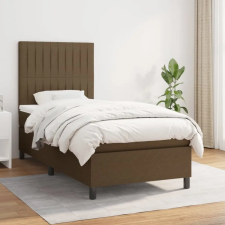  sötétbarna szövet rugós ágy matraccal 90 x 190 cm ágy és ágykellék
