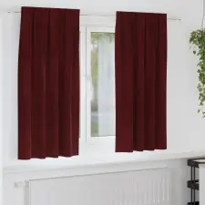  Sötétítő függönyök 2 pcs Bordó 140 x 175 cm Bársony lakástextília