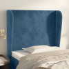  sötétkék bársony fejtámla szárnyakkal 93 x 23 x 118/128 cm