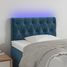  Sötétkék bársony LED-es fejtámla 80 x 7 x 78/88 cm ágy és ágykellék
